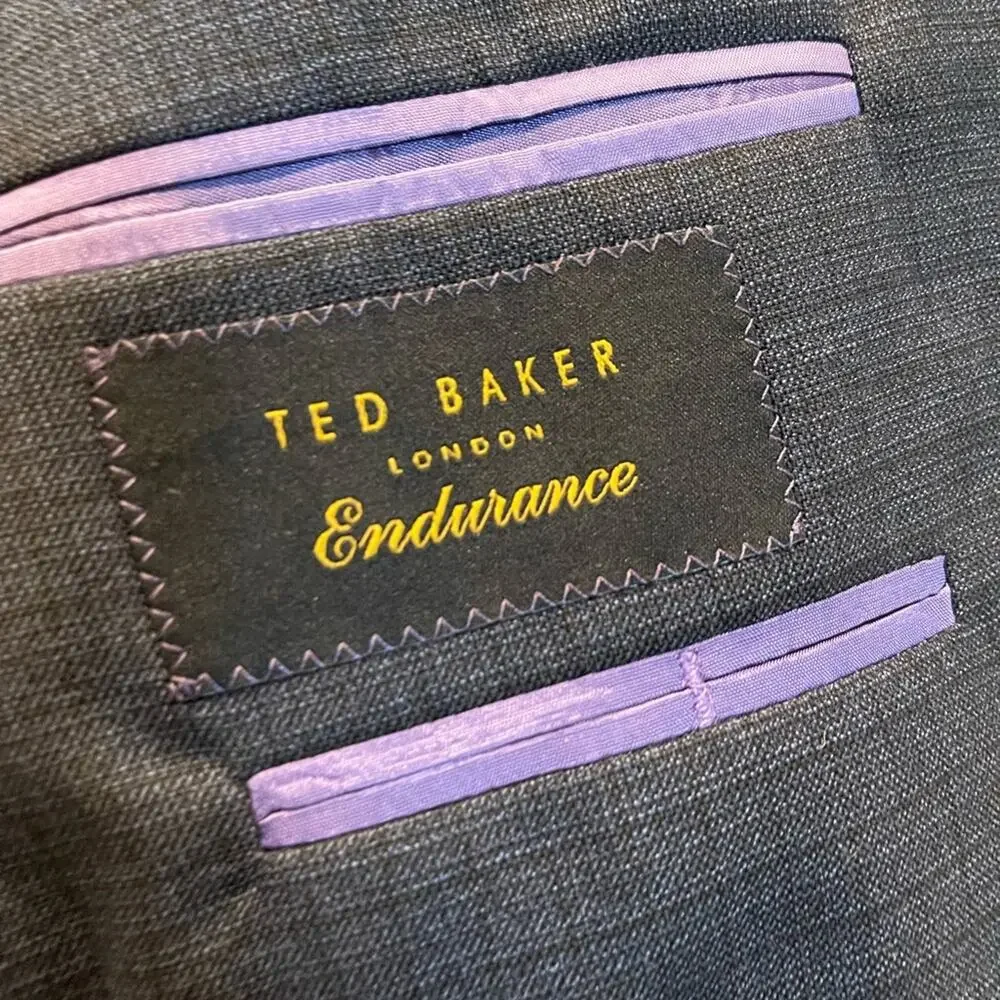 Ted Baker Endurance Blazer Jacket Mens 42R Navy Blue Two Button Lined Wool